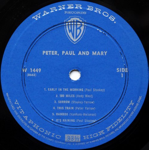 Peter, Paul And Mary (PP&M) / Peter, Paul And Mary (Canada Early Issue Mono)β
