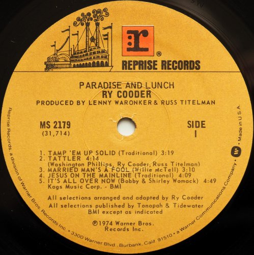Ry Cooder / Paradise And Lunchβ