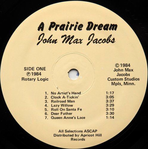 John Max Jacobs / A Prairie Dream (w/Handwritten Promo Letter)β
