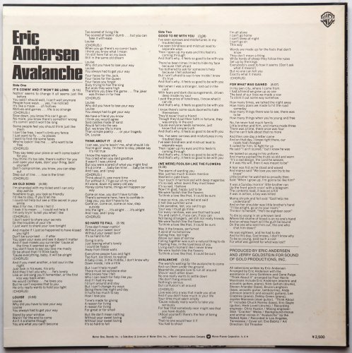 Eric Andersen / Avalanche (貴重白ラベル見本盤)の画像