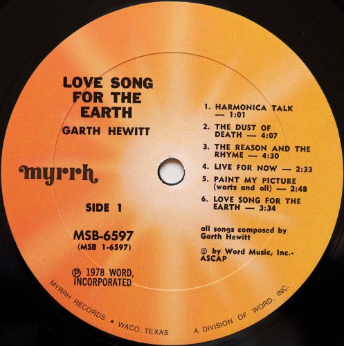 Garth Hewitt / Love Song For The Earth  (US)β