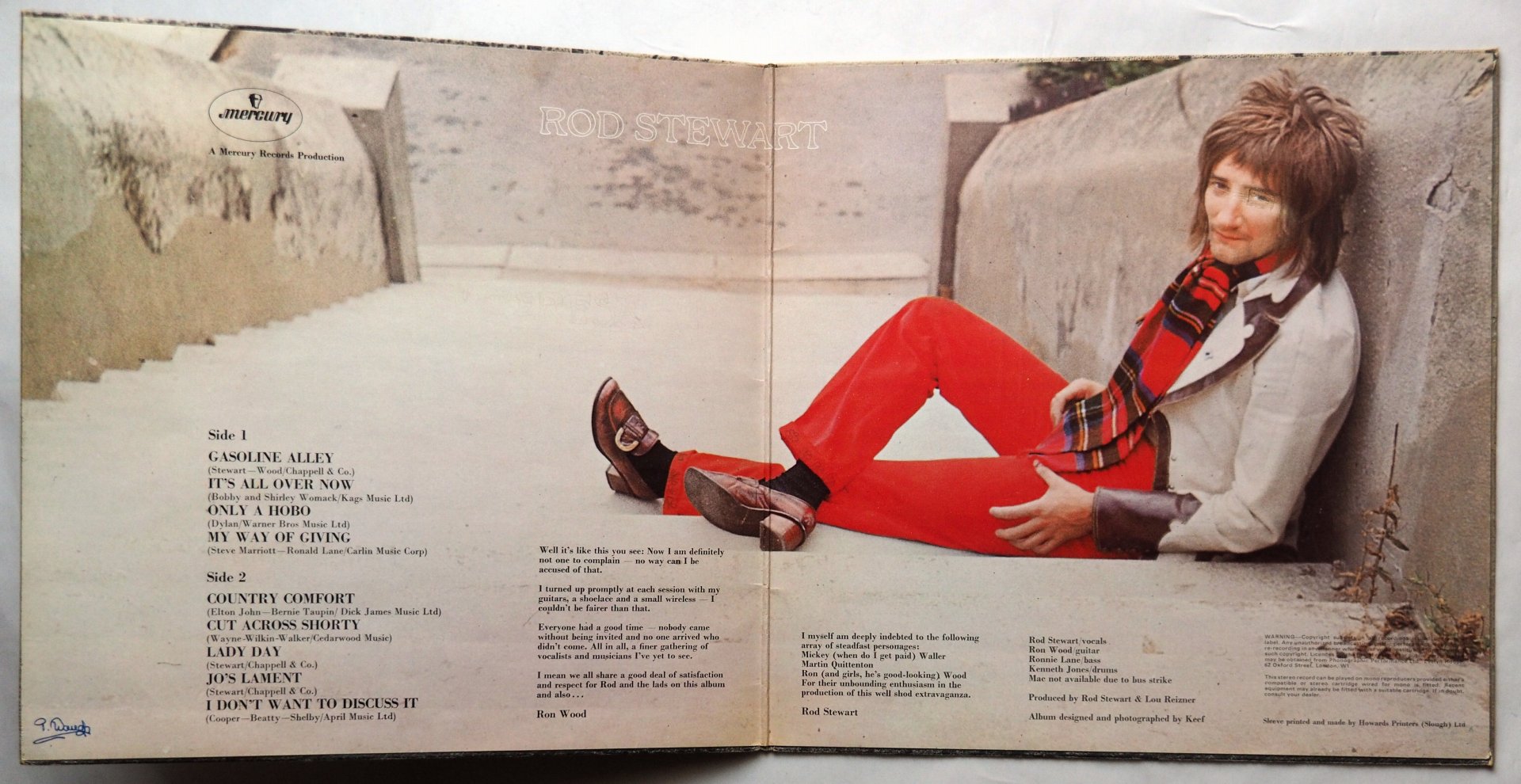 Rod Stewart / Gasoline Alley (UK Early Issue Textured Jacket Big Swirl!!)β