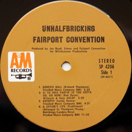 Fairport Convention / Unhalfbricking (US Early Issue)β