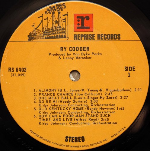 Ry Cooder / Ry Cooder (US Early Issue)β