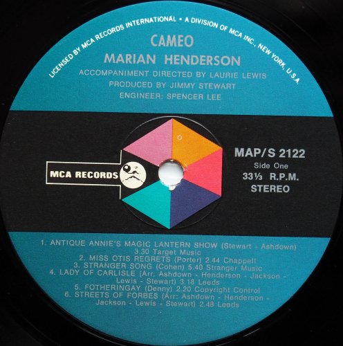 Marian Henderson / Cameo (Australia Original 