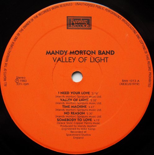 LP◎Mandy Morton Band / Valley of Light U.K. Banshee マンディ
