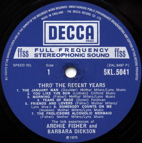 Archie Fisher & Barbara Dickson / Thro' The Recent Yearsβ