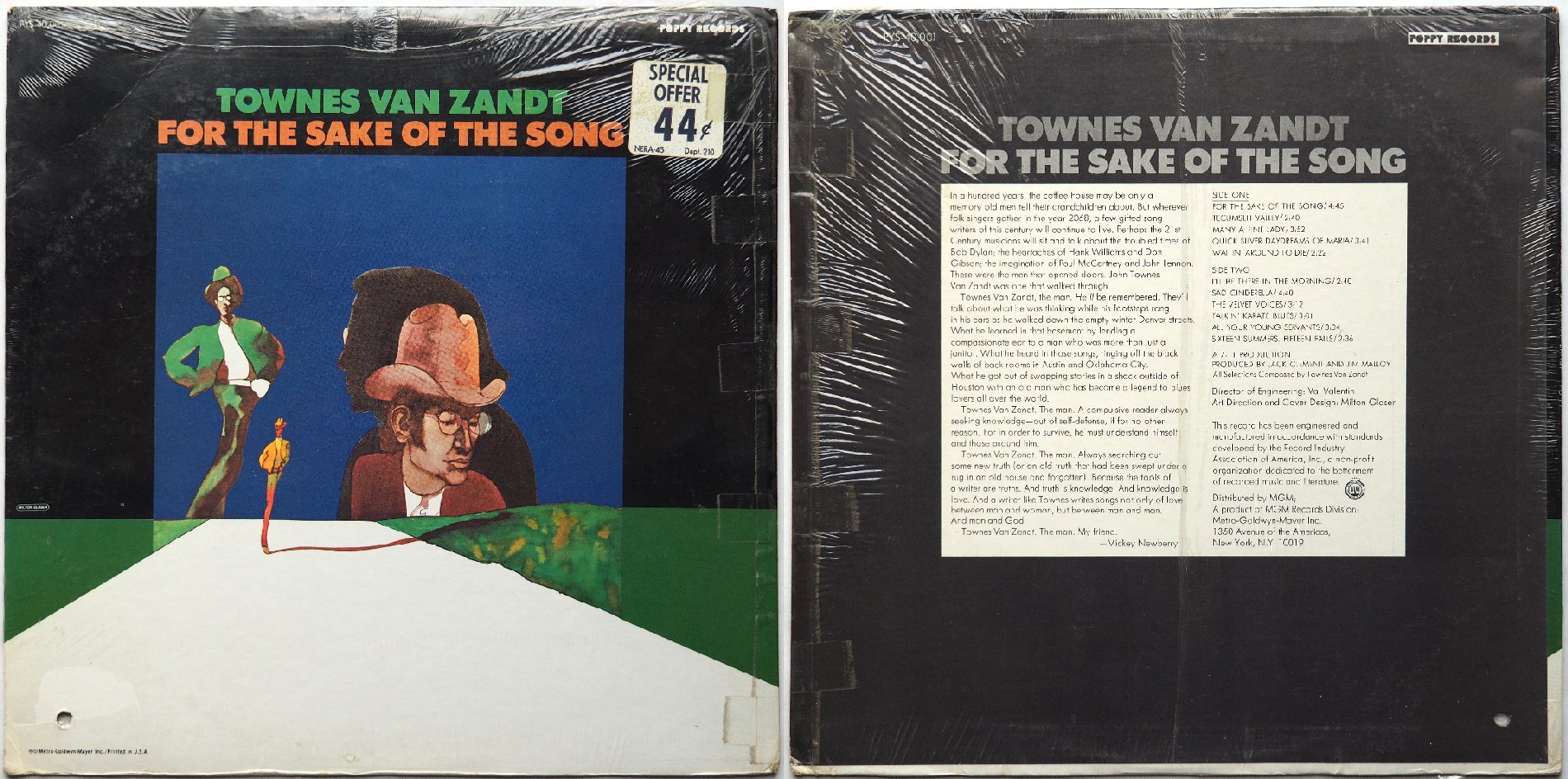 Townes Van Zandt / For The Sake Of The Song (Poppy Original In Shrink!!)β