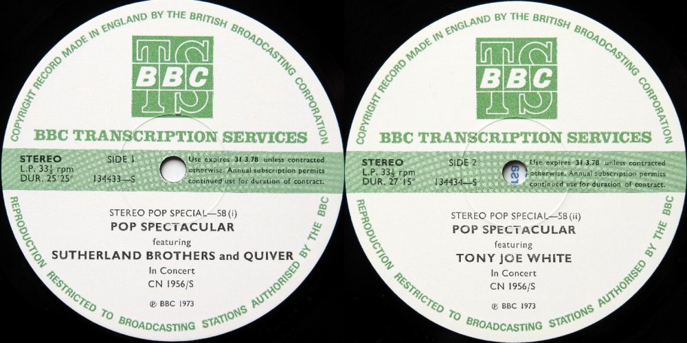Sutherland Brothers & Quiver / Tony Joe White / Stereo Pop Special-58 (Mega Rare BBC Live) β