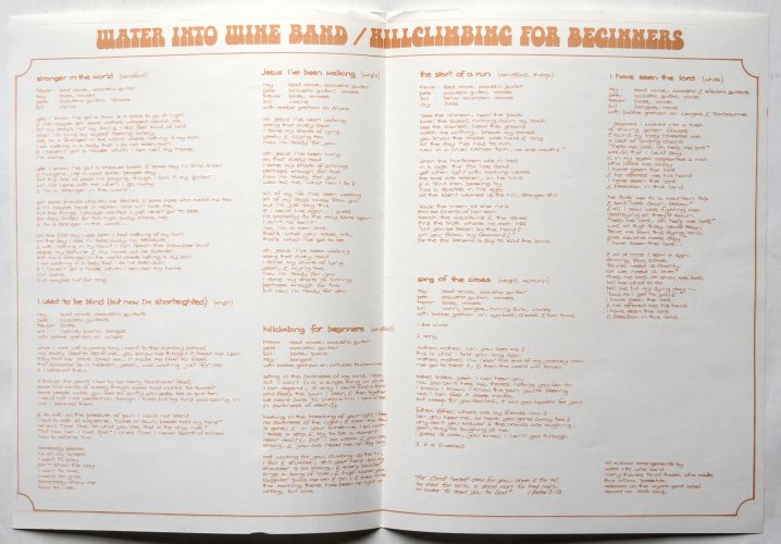 Water Into Wine Band / Hill Climbing For Beginners (UK 1st Brown Cover)β