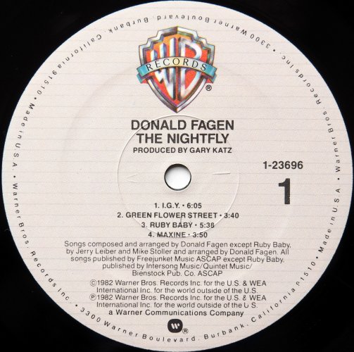 Donald Fagen / The Nightfly (激レア2色ロゴ, 両面MASTERDISK 片面RL刻印, オリジナル内袋付属)の画像