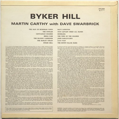 Martin Carthy With Dave Swarbrick / Byker Hill (UK Fontana Matrix-1)β