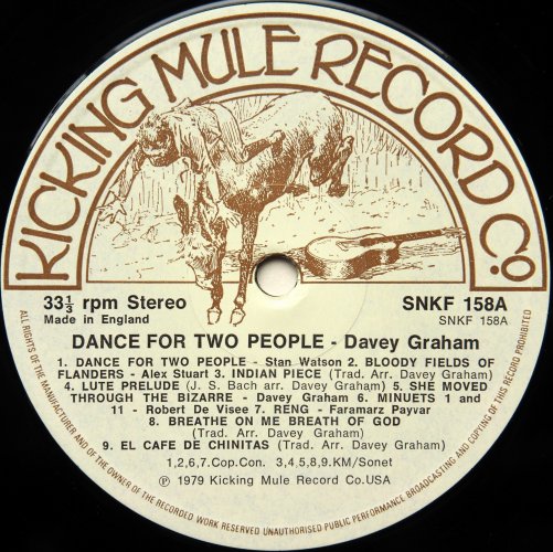Davy Graham / Dance For Two People (UK Matrix-1)の画像