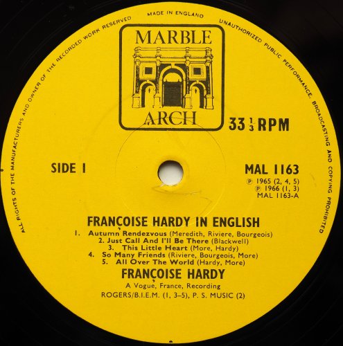 Francoise Hardy / In English (UK Matrix-1)β