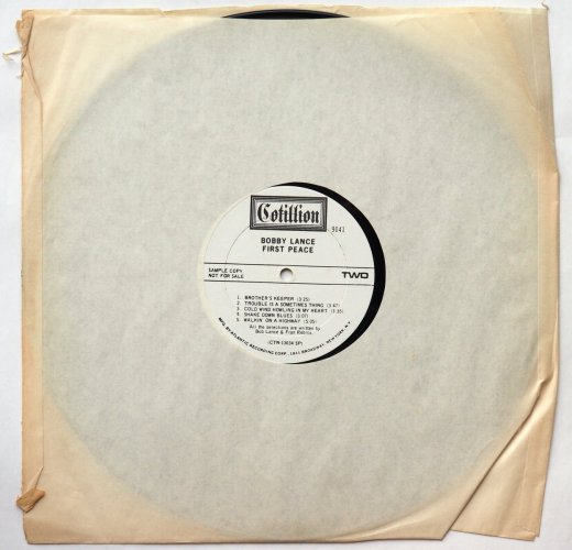 Bobby Lance / First Peace (White Label Promo MONO!!)β