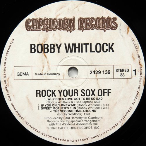 Bobby Whitlock / Rock Your Sox Off (Germany)β