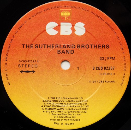 Sutherland Brothers Band / The Sutherland Bros. Band (UK Later Issue)β