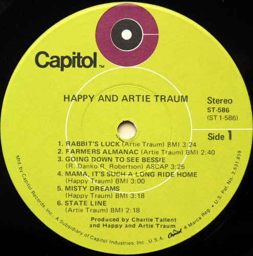 Happy & Artie Traum / Happy And Artie Traum (US Green Label Early Issue)β