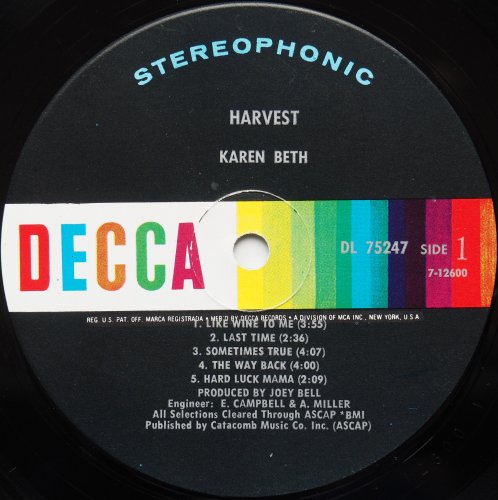 Karen Beth / Harvestの画像