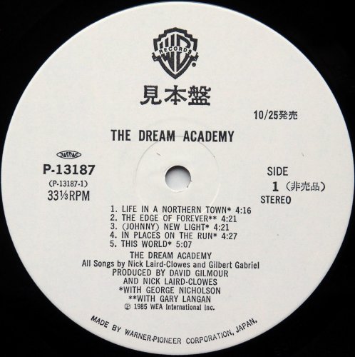 Dream Academy, The / The Dream Academy (帯付 貴重白ラベル見本盤)の画像