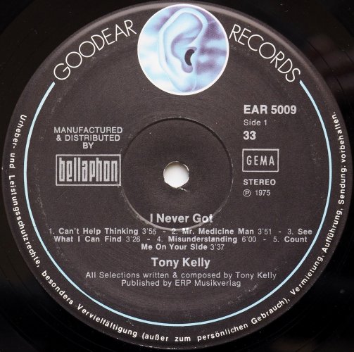 Tony Kelly / I Never Got (Germany 2nd Issue)β