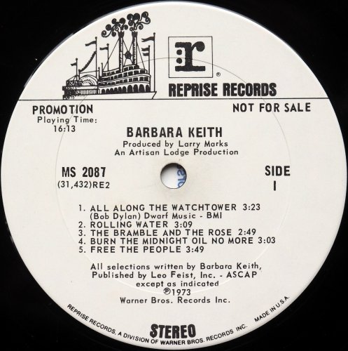 Barbara Keith / Barbara Keith (White Label Promo)の画像