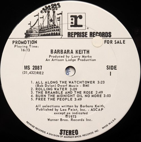 Barbara Keith / Barbara Keith (White Label Promo w/Promo Sheet In Shrink)β