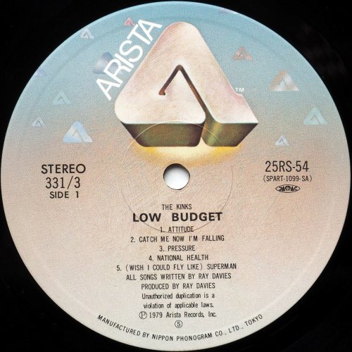 Kinks / Low Budget (JP)の画像