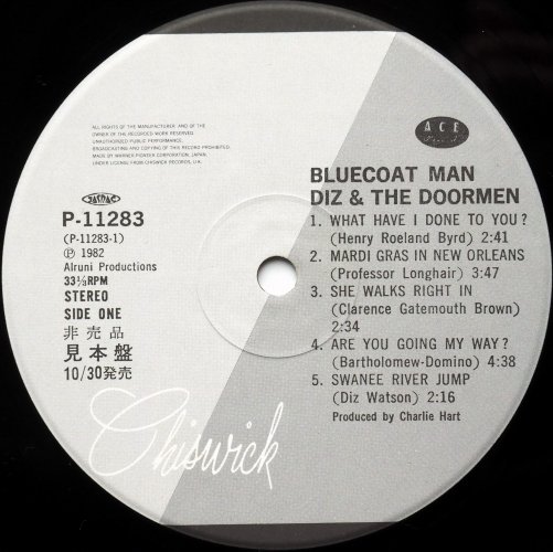 Diz And The Doormen / Bluecoat Man (帯付 貴重見本盤)の画像