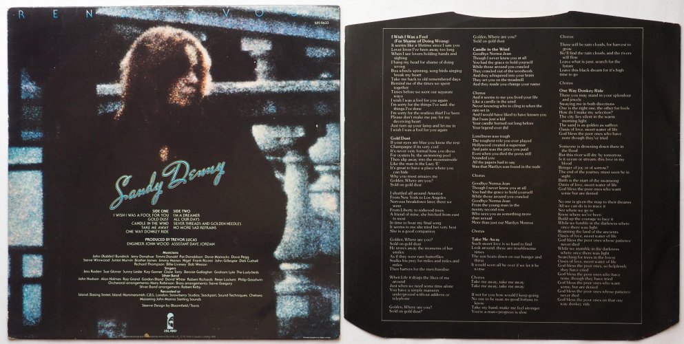 Sandy Denny / Rendezvous (UK Early Issue STERLING)β