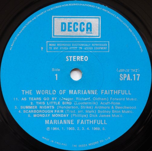 Marianne Faithfull / The World Of Marianne Faithfull β