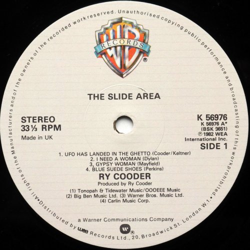 Ry Cooder / The Slide Area (UK)β