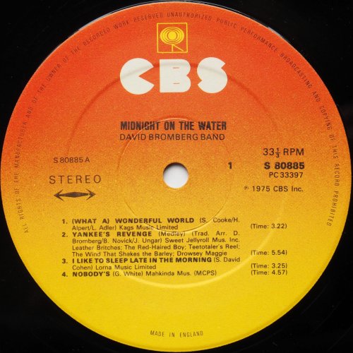 David Bromberg Band / Midnight On The Water (UK Matrix-1))β