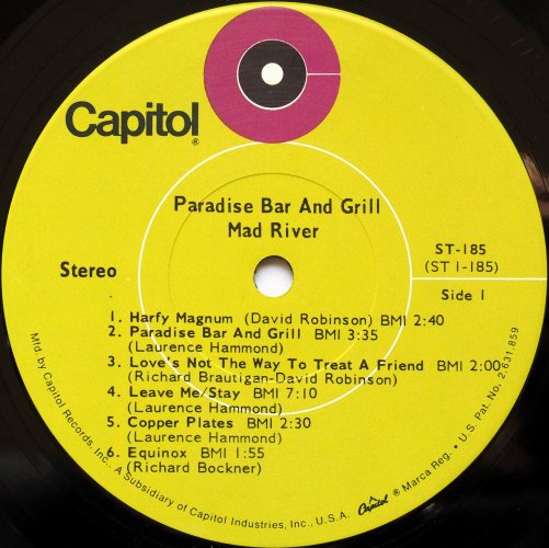 Mad River / Paradise Bar And Grill (US Early Issue)の画像