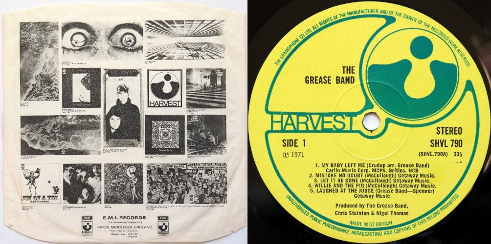 Grease Band / Grease Band (UK No EMI Early Issue)β