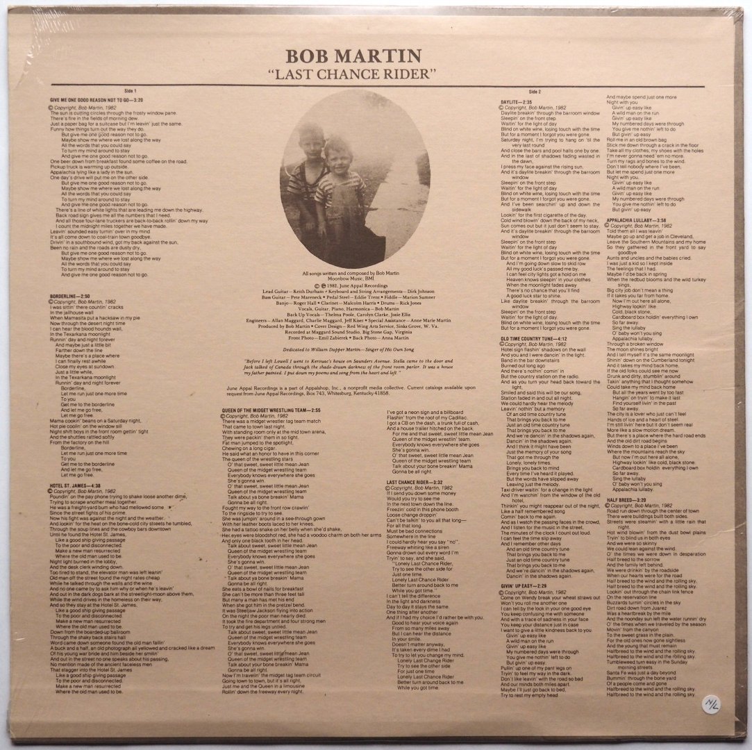 Bob Martin / Last Chance Rider (Sealed!!)β