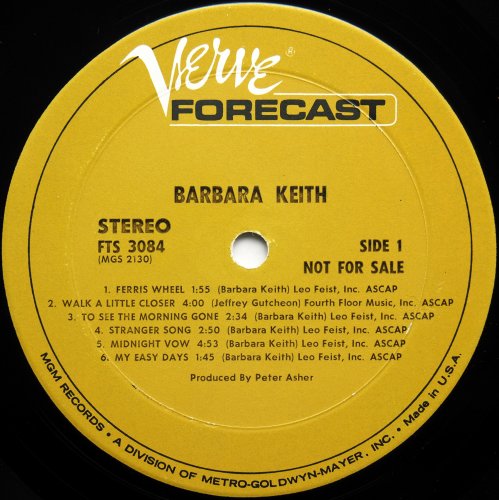Barbara Keith / Barbara Keith (Verve 1st Rare Promo)β