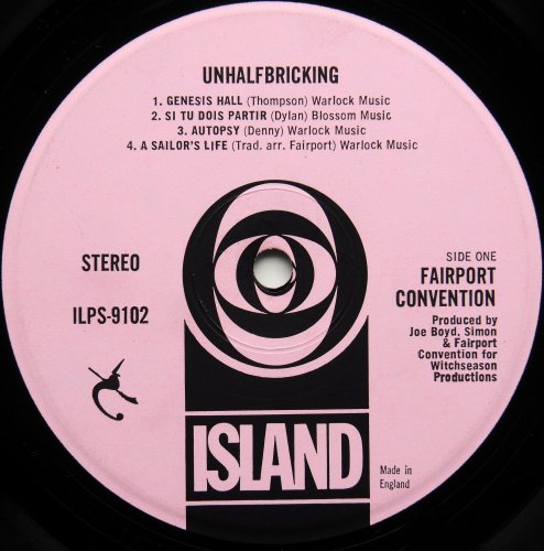Fairport Convention / Unhalfbricking (UK Pink Block Label 1st Issue)β