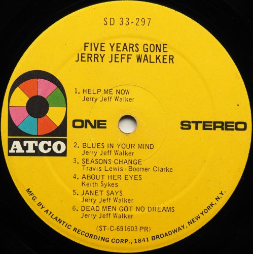 Jerry Jeff Walker / Five Years Gone (US w/ Rare Insert)β
