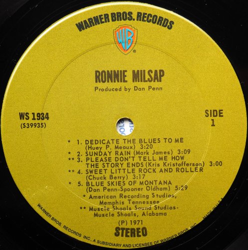 Ronnie Milsap / Ronnie Milsap (1st Dan Penn!!)β