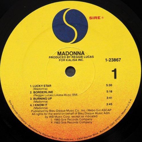 Madonna / Madonna (US Early Issue)β