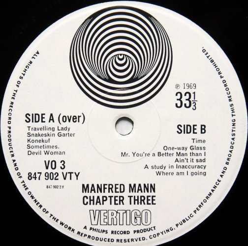 Manfred Mann Chapter Three / Manfred Mann Chapter Three (UK Vertigo Big Swirl Early Issue)β