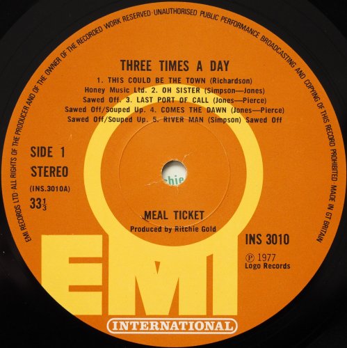 Meal Ticket / Three Times A Day (UK Matrix-1)β