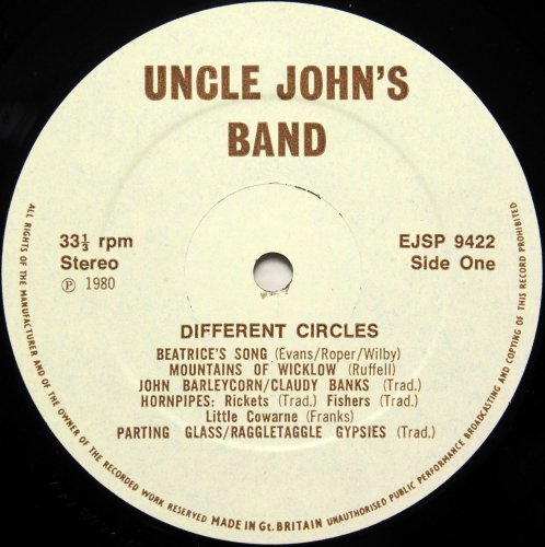 Uncle John's Band / Different Circles (Signed)β