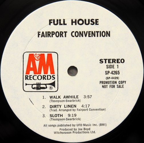 Fairport Convention / Full House (US White Label Promo)β
