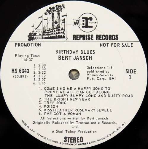 Bert Jansch / Birthday Blues (US White Label Promo)β