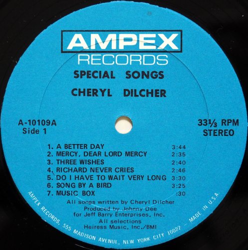 Cheryl Dilcher / Special Songs (In Shrink)β