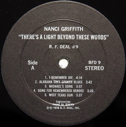 Nanci Griffith / There's A Light Beyond These Woods (Mega Rare B.F.Deal 1st Issue)β