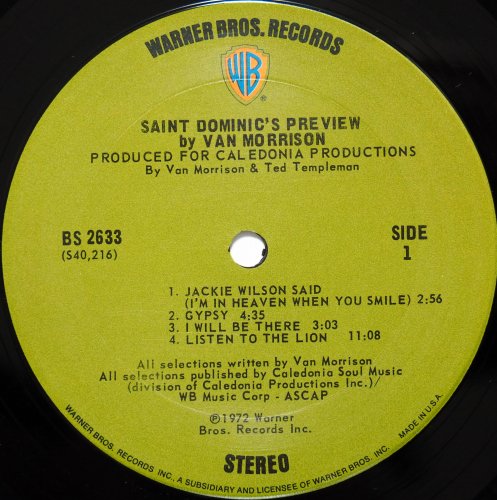 Van Morrison / Saint Dominic's Preview (US Early Issue w/Insert)β