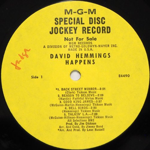 David Hemmings / Happens (Rare Promo Mono!!)β